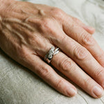 Retro-Ring in Gold und Weißgold mit Zirkonia – Ansicht 2