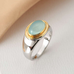 Retro-Ring mit grünem Mondstein