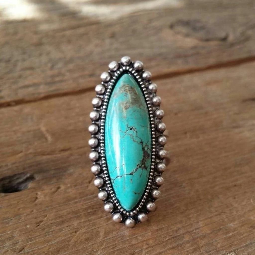 Retro-Ring mit Türkisstein
