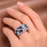 Retro-Ring mit blauen Zirkonia – Ansicht 2
