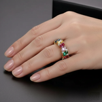 Retro-Ring mit bunten Zirkonia – Ansicht 2