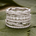 Retro-Ring mit mehrreihigen Zirkonia