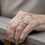 Retro-Ringkollektion mit blauen Kristallen – Ansicht 2
