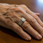 Retro-Weißgoldring mit mehreren glänzenden Reihen – Ansicht 2