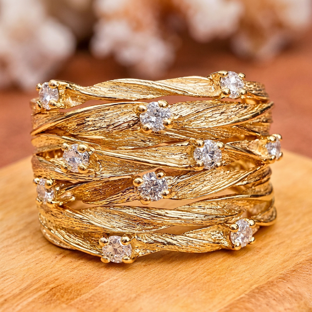 Retro-Weißgoldring