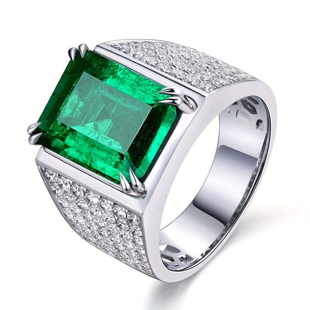 Ring Elsa mit Smaragd und Zirkonia – Ansicht 5