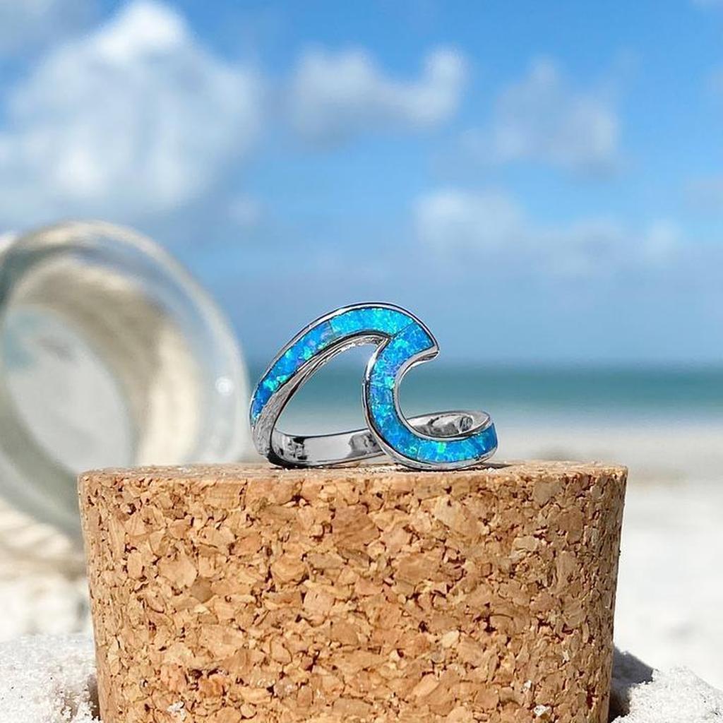 Ring „Meer“ mit Opal in Weißgold – Ansicht 5