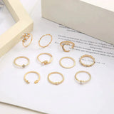 Ring-Set: 10 Ringe in Weißgold und Gold – Ansicht 2