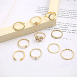 Ring-Set: 10 Ringe in Weißgold und Gold – Ansicht 4