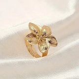 Ring „Sonnenaufgang“ mit Blume in Gold – Ansicht 2