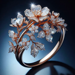 Ring mit hellblauer Kristallblume