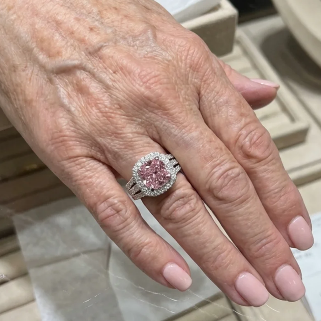 Ring mit Kranz in Roségold und Weißgold