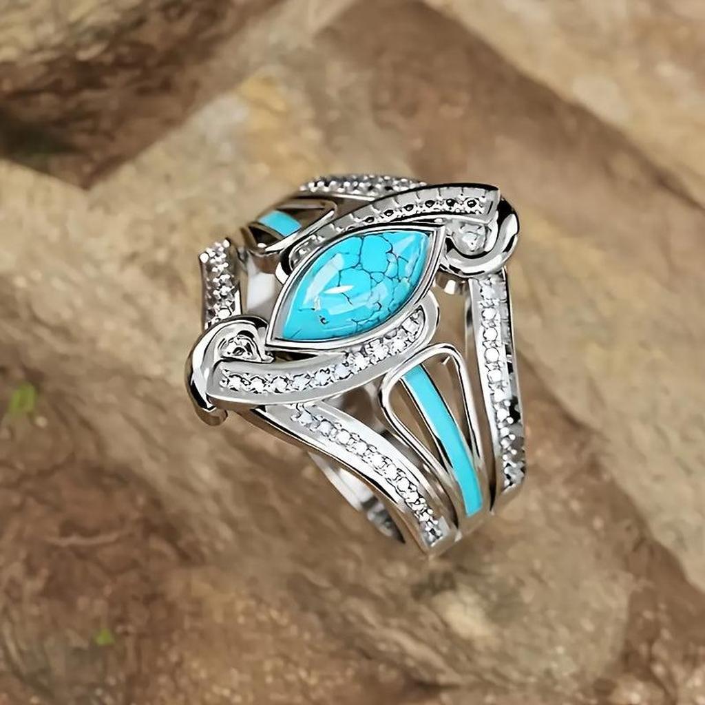 Ring mit Türkis in Weißgold – Ansicht 3