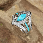 Ring mit Türkis in Weißgold – Ansicht 3