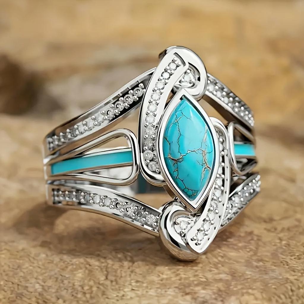 Ring mit Türkis in Weißgold