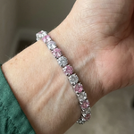 Rosa-Saphir-Duo-Tennisarmband in Roségold