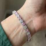 Rosa-Saphir-Duo-Tennisarmband in Roségold