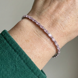 Rosa-Saphir-Tennisarmband „Prisma“ in Weißgold