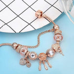 Rosa Traumfänger-Armband mit Weißgold-Anhängern – Ansicht 3