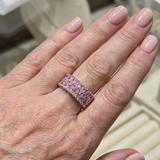 Rosé-Kaskaden-Ring in Weißgold