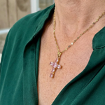 Rosenkreuz-Halskette in Gold