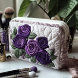 Gesteppte Kosmetiktasche mit eleganten Blütenblättern