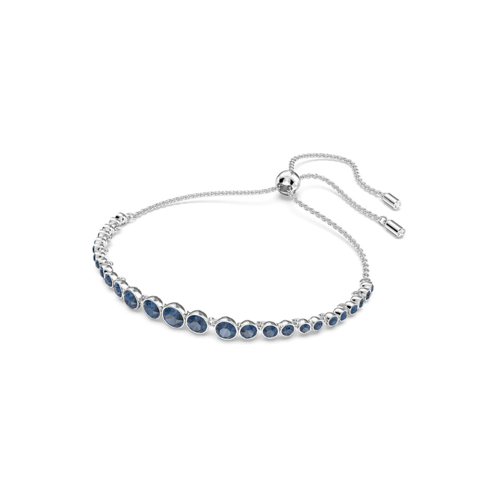 Saphir-Tennisarmband im Rundschliff in Weißgold – Ansicht 2