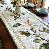 Patchwork-Tischläufer – Rustikale Magnolienblüte