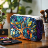 Gesteppte Kosmetiktasche mit symbolischem Baum