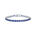 Saphir-Tennisarmband in Weißgold