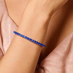 Saphir-Tennisarmband in Weißgold – Ansicht 2