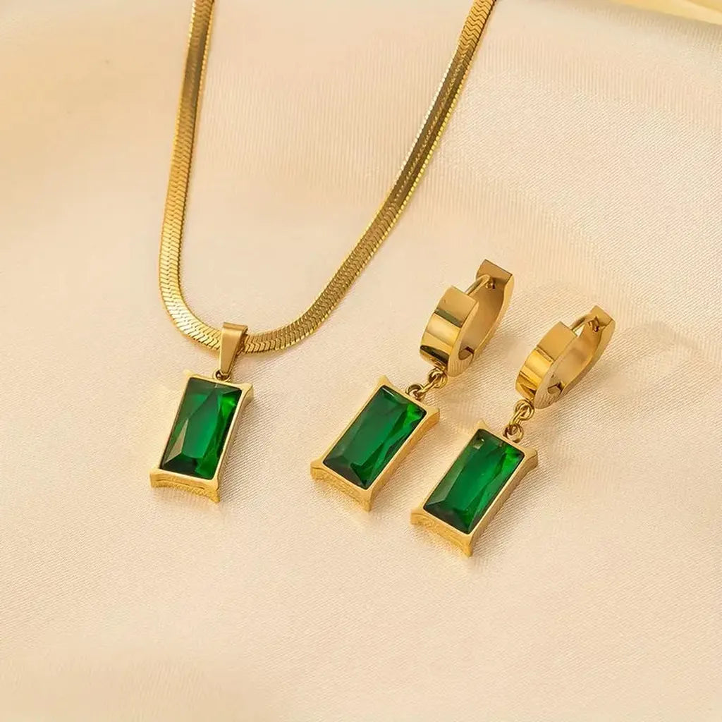 Schmuckset Lina mit Smaragd