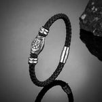 Geflochtenes Lederarmband „Wikinger-Kompass“