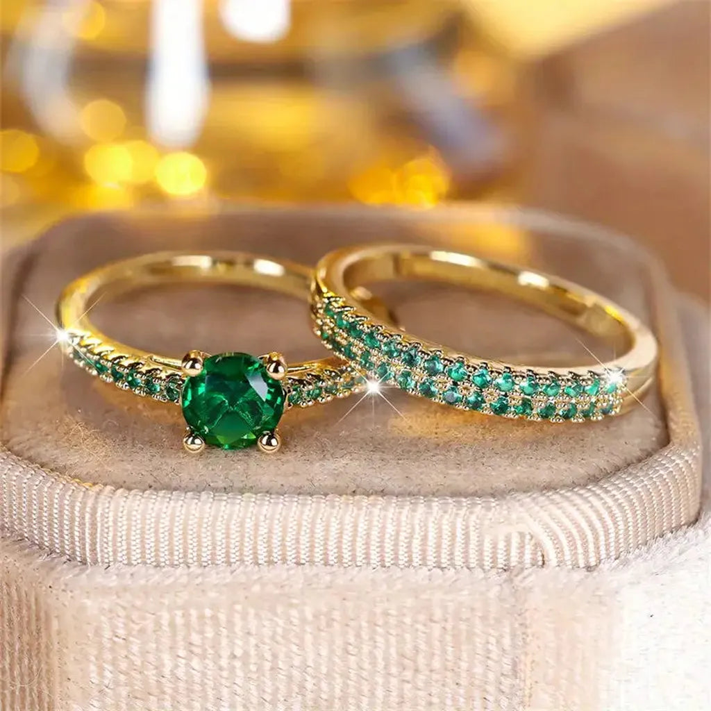 Ring-Set „Serena Smaragd Duo“ – Ansicht 2