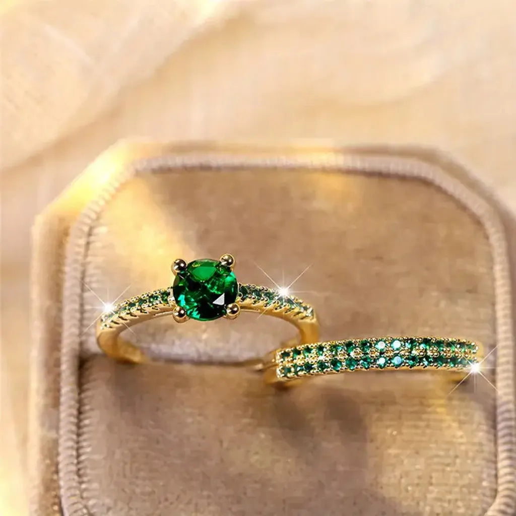Ring-Set „Serena Smaragd Duo“ – Ansicht 3
