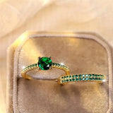 Ring-Set „Serena Smaragd Duo“ – Ansicht 3