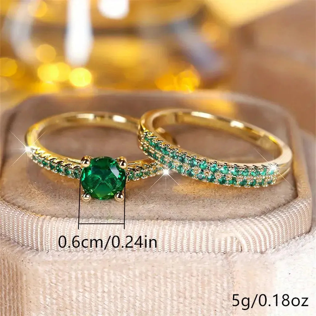 Ring-Set „Serena Smaragd Duo“ – Ansicht 4