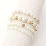 Set aus Armbändern mit weißen Perlen – Ansicht 2