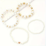 Set aus Armbändern mit weißen Perlen – Ansicht 3
