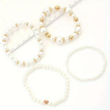 Set aus Armbändern mit weißen Perlen – Ansicht 3