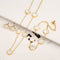 Set mit Kleeblatt: Armband, Halskette und Ohrringe in Gold, Ansicht 2