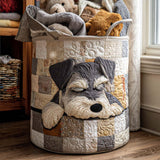 Gesteppter Wäschekorb – Schlafender Schnauzer