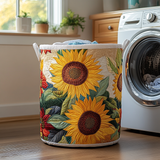 Gesteppter Wäschekorb – Charme der Sonnenblume