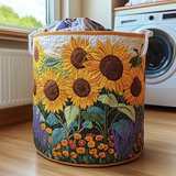 Gesteppter Wäschekorb – Sonnenblumenfeld