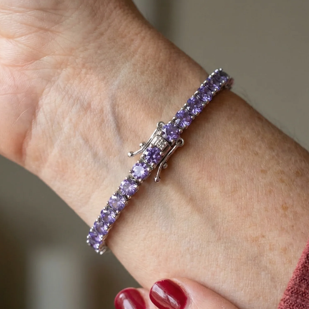 Tennisarmband mit Amethyst