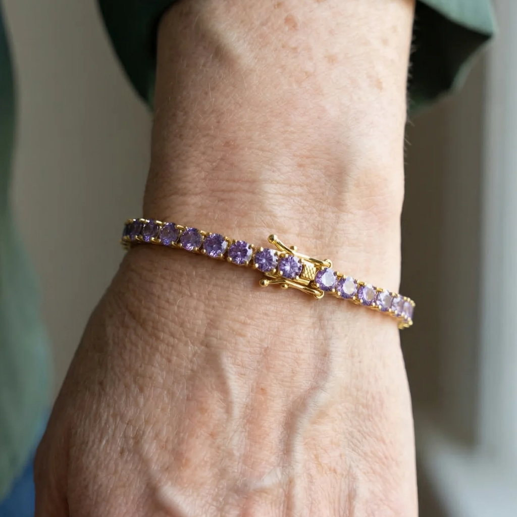 Tennisarmband mit Amethyst – Ansicht 2
