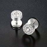 Ohrstecker Theron mit Linienmuster in Gold – Ansicht 2