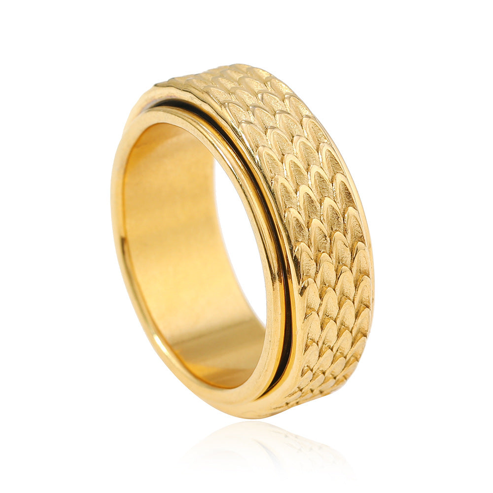 Drehring Toren mit Schuppenmuster in Gold