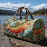 Gesteppte Reisetasche – Forelle im Fluss