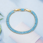 Türkis-Tennisarmband Vertéa in Gold